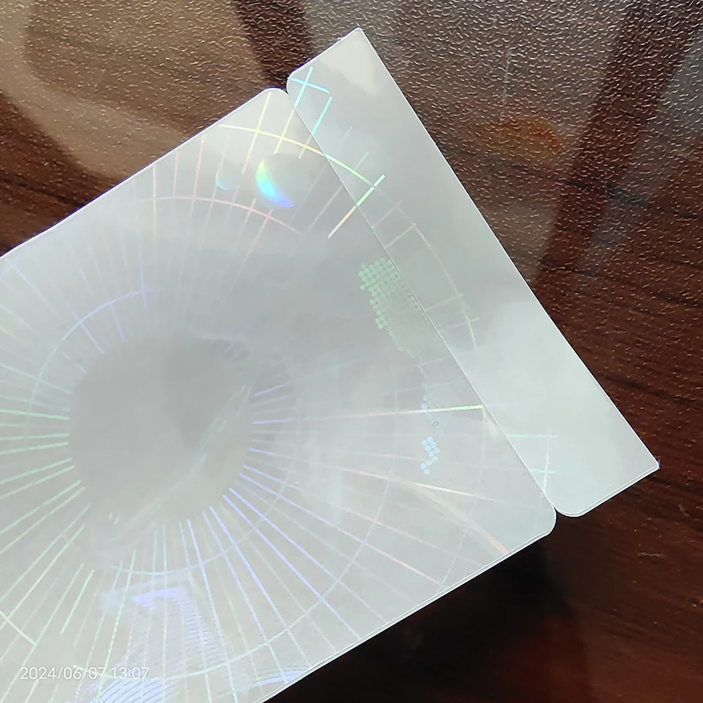 10 stücke 84x52mm transparenter Hologramm dekorations aufkleber wasserdichtes reißfestes klares Plastiklaser-holo graphisches Anti-Fake-Etikett