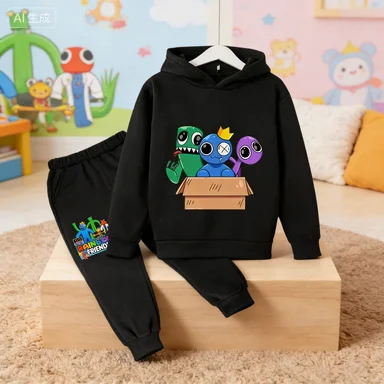 New Boys' Hoodies Anime Rainbow Friends Cartoon Print ildren's Spring Autumn Winter Sve Sweatshirt Cute Girls Hoodie Sets