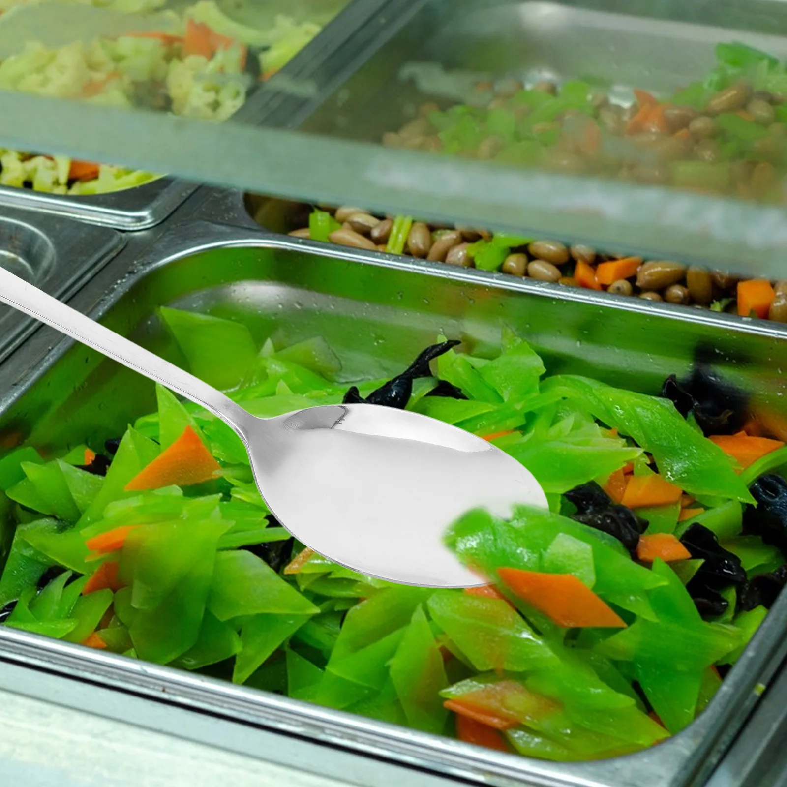 

18 шт., набор сервировочных принадлежностей из нержавеющей стали, многофункциональные ложки для шведского стола, щипцы для салата, ложки с прорезями, скиммерная ложка, вечеринка для общественного питания