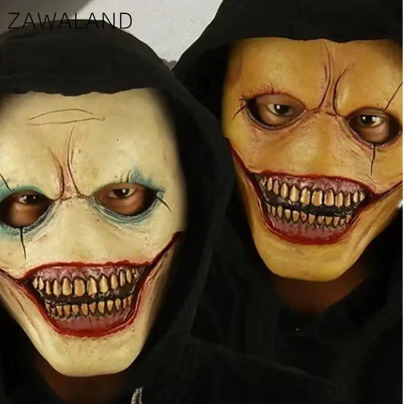 

Zawaland Halloween Joker Masks Horror Clown Mask Horror Themed Party Props Scary Cosplay Accessories Festival Wear Gifts