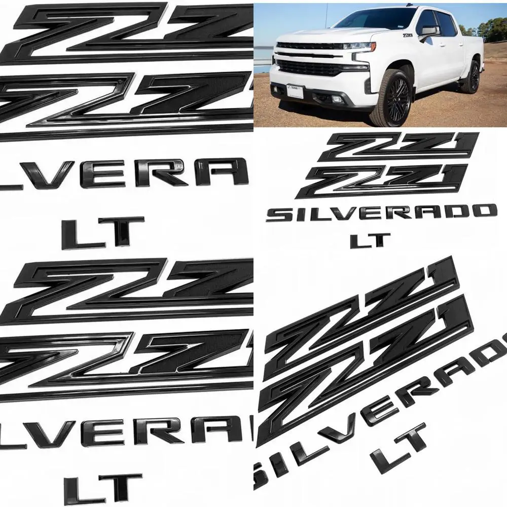 

Набор из 4 упаковок OEM Silverado Plus Z71 LT, эмблемы, 3D значки, совместимые с деталями Silverado 2019-2025 86539786 (черный)