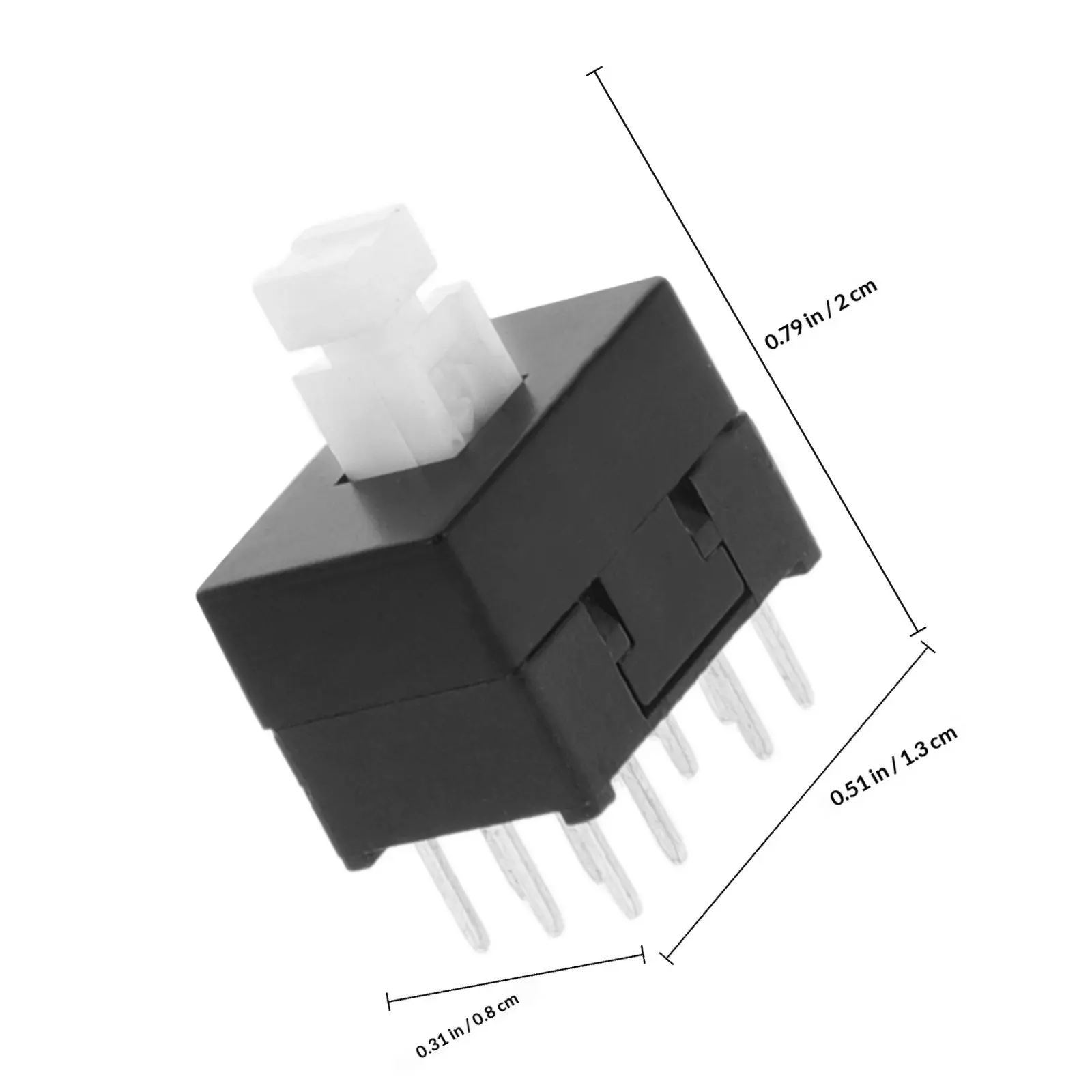 4Pcs Self-Locking Switch Audio Mixer 12 Pins Mini Push Button Reliable Latching Switch Kit Self Locking Mini Button