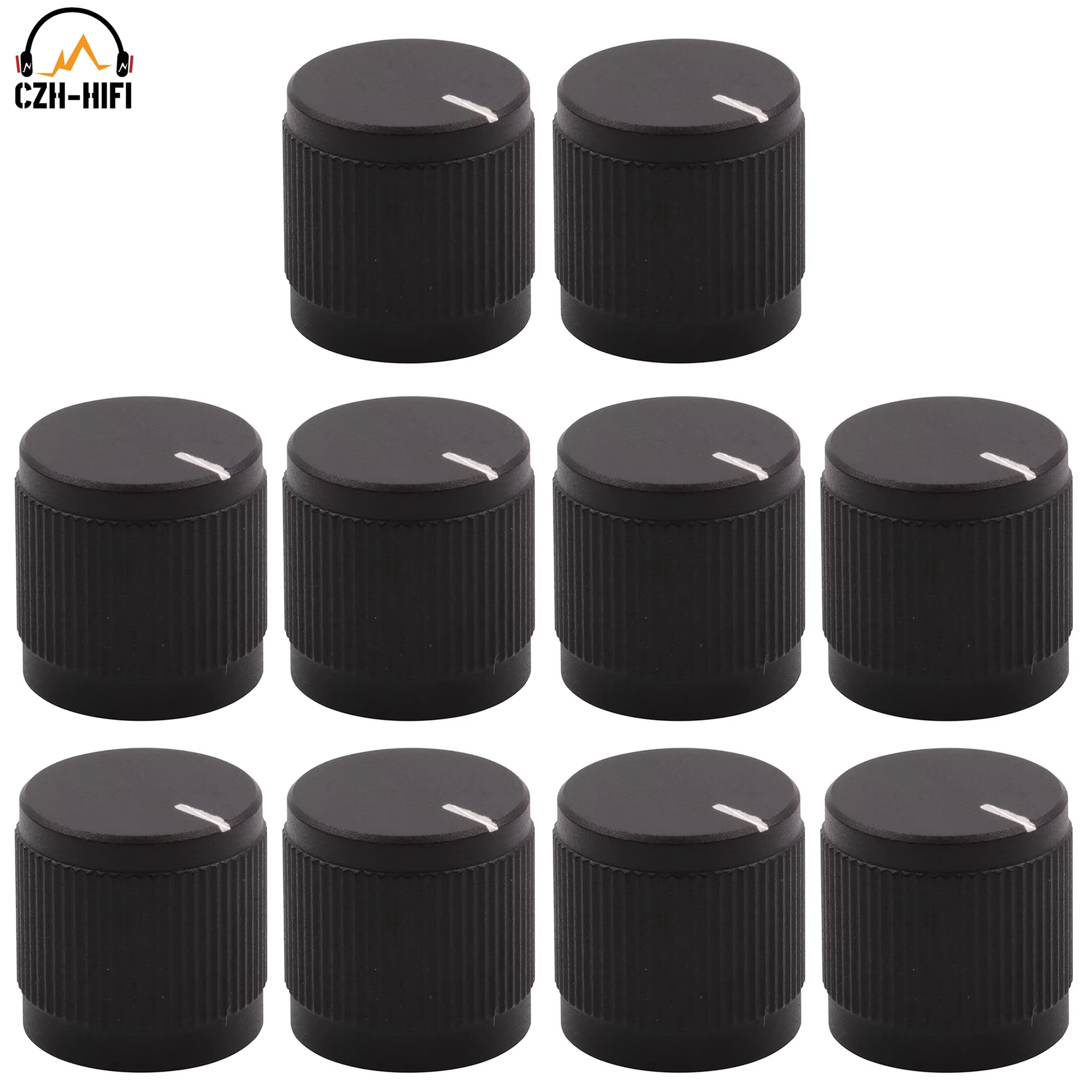 

10pcs 15x15mm Metal Aluminum Knob Cap Button Hat Potemtiometer Volume Control Guitar AMP Effect Pedal Stomp Box DJ Mixer Radio