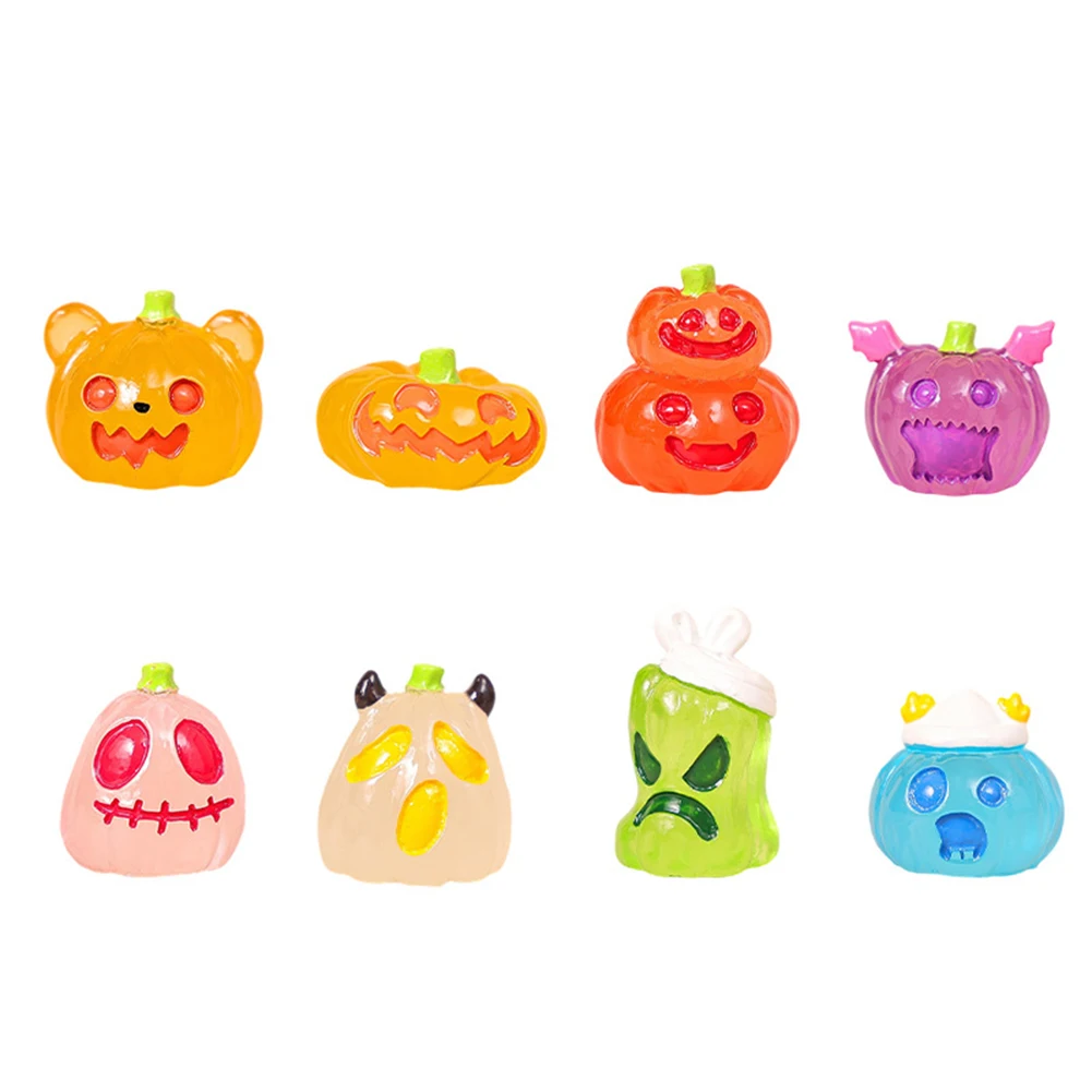 

Resin Glow in the Dark Halloween Miniature Ornaments Set 17 Pieces for Spooky Tabletop Terrariums and Holiday Decor