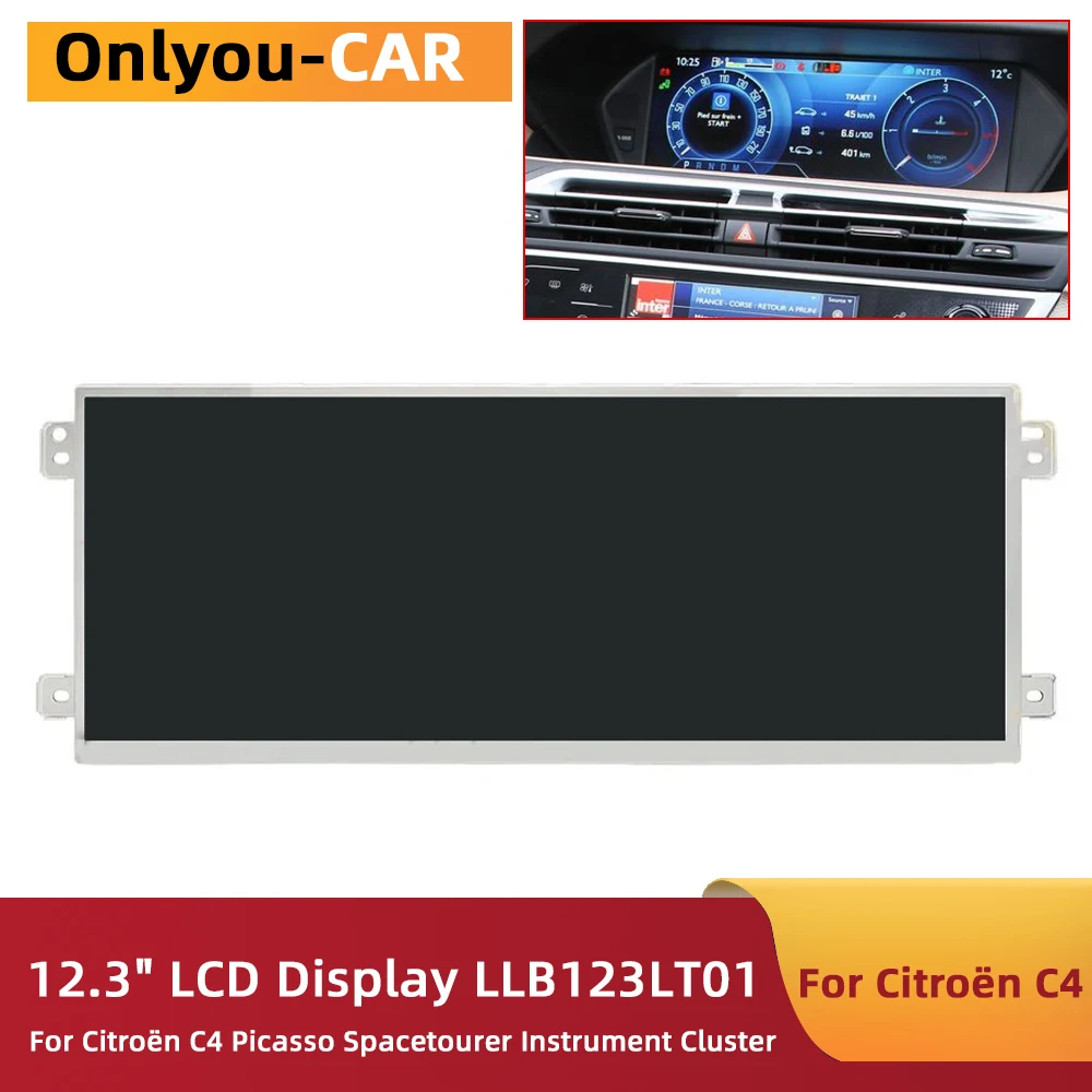 Tela LCD LLB123LT01 para Citroen C4 Picasso Spacetourer e Peugeot 3008 5008, Navegador GPS LPM123G216A LAM123G032A/B