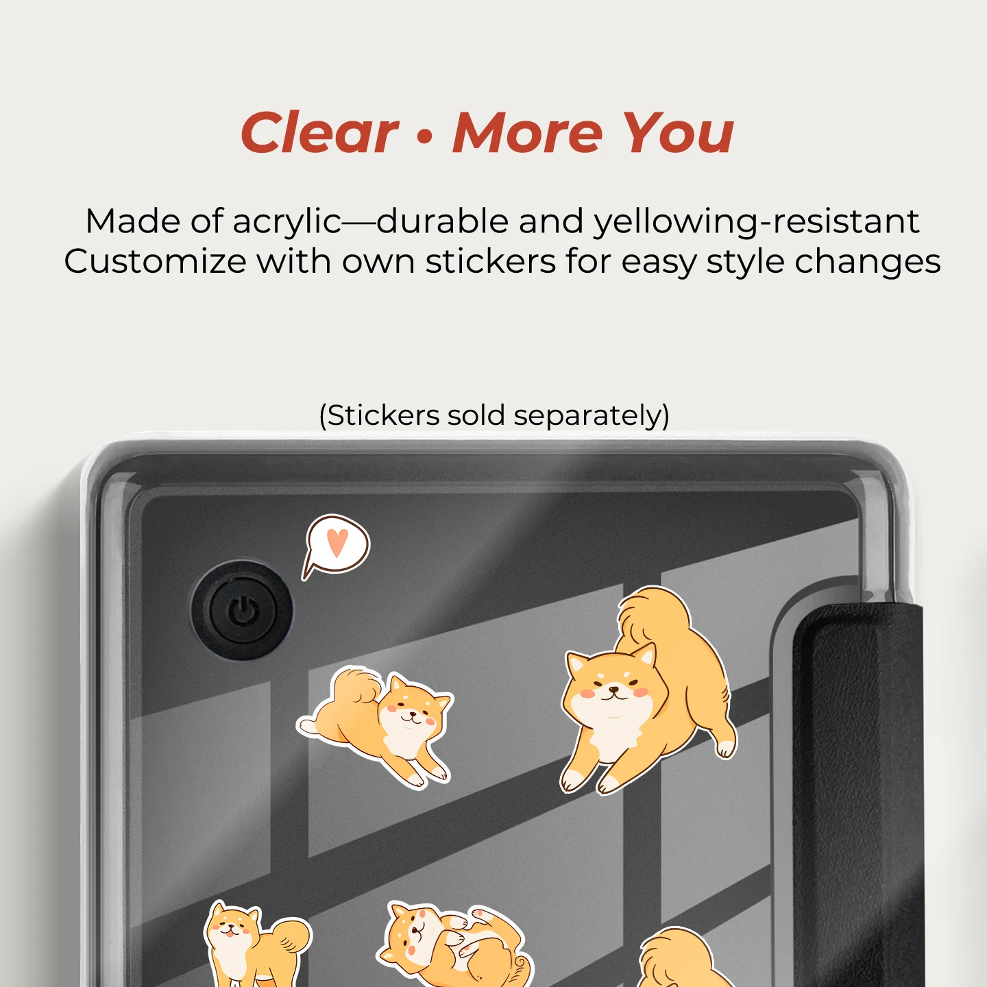 Twosheep Composition Notebook Style Case for Kobo Clara BW / Clara Colour / Clara 2E 6 Inch Magnetic Clear Cover Auto Wake Sleep view 4