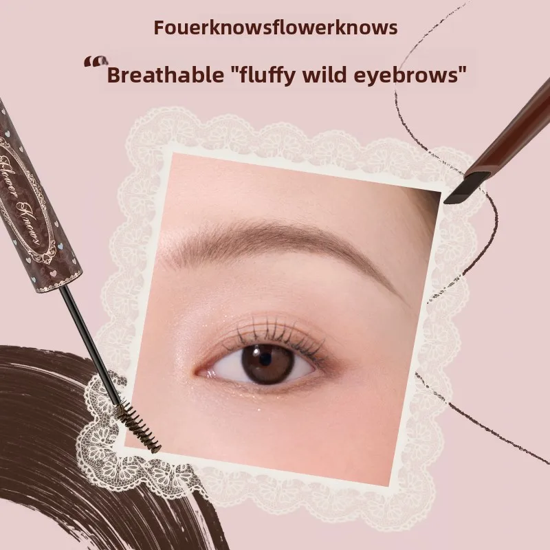 Flower Knows The Sweetie Bear Collection Dual-Ended Brow Gel und Pencil Extrem dünnes Augenbrauen-Gel, wasserfeste Make-up-Kosmetik