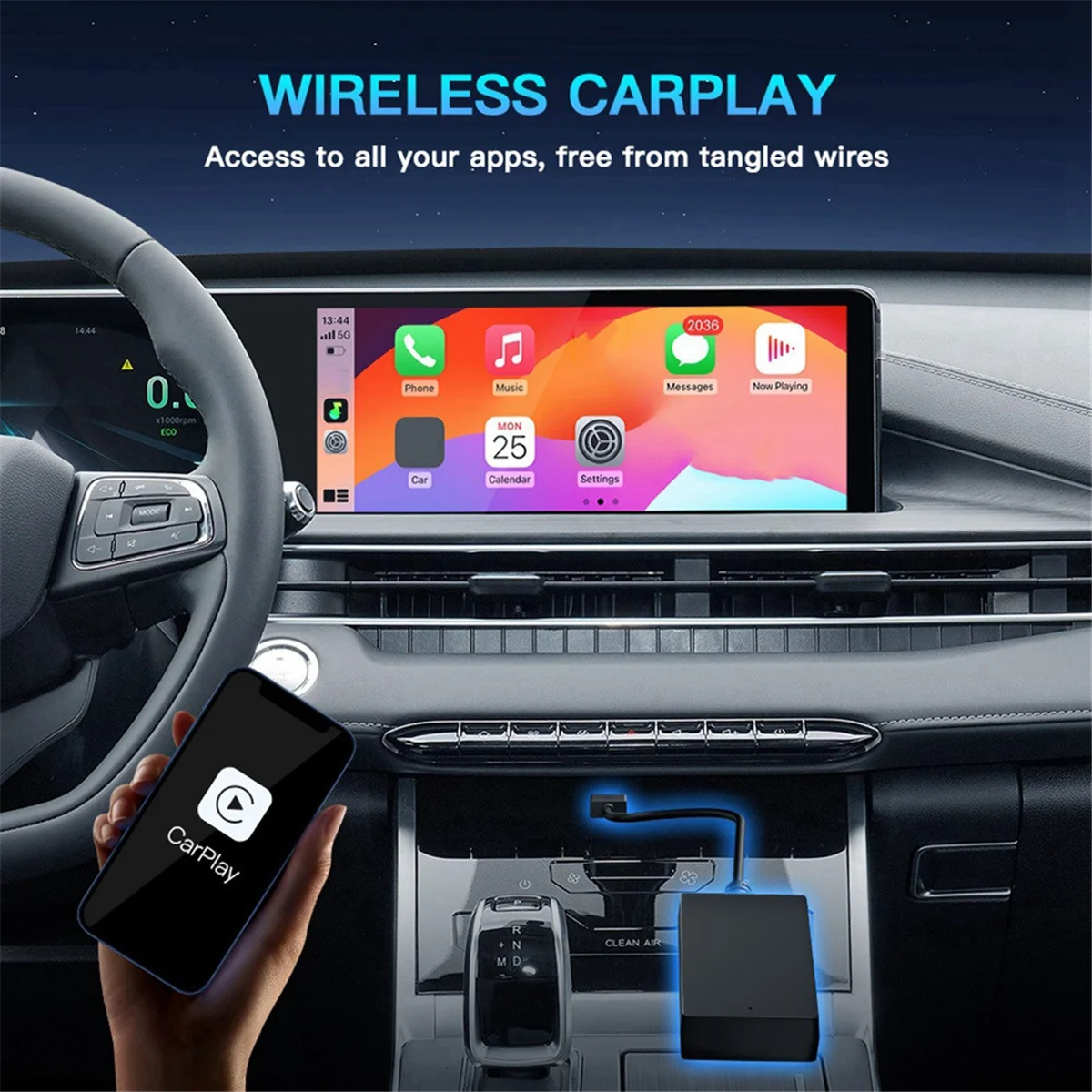 Plug and Play Carbit Link ไปยัง Wireless CarPlay Android AUTO Box ระบบนําทางรถยนต์ การเชื่อมต่อระหว่างเครื่องจักรในรถยนต์อัจฉริยะ