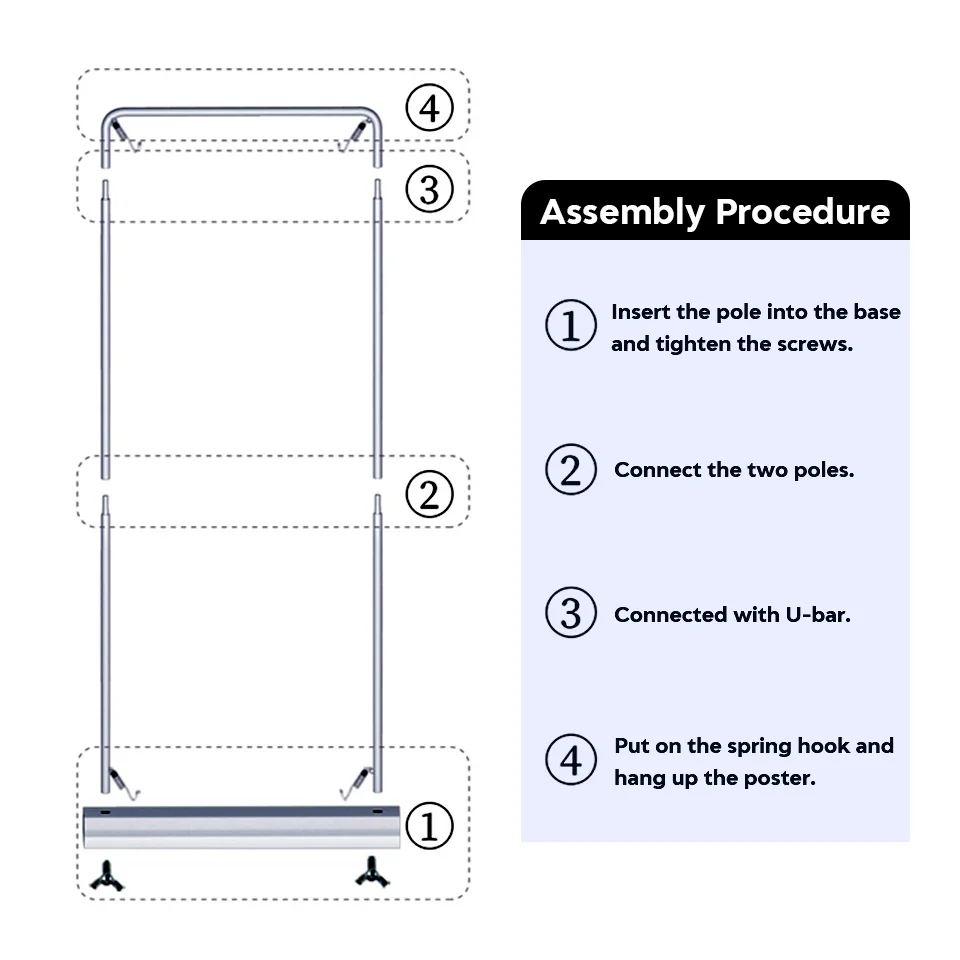 Custom LOGO Portable Advertising PVC Poster Display Floor Standing Sign Roll Up Screen Banner for Shop Promotion Bulletin Board