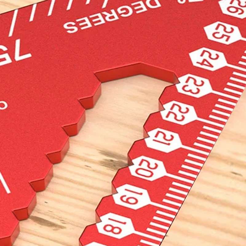 B62B Triangle Ruler with Positioning Pin, Woodworking Multi Angle High Precision Scribe Marking Ruler 12 Inch Aluminum Alloy