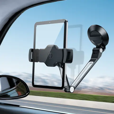 Oatsbasf Long Pole Car Suction Cup Tablet Holder Stand 360° Rotatable Adjustable Phone Bracket for iPhone iPad 4.7-12.9" Devices