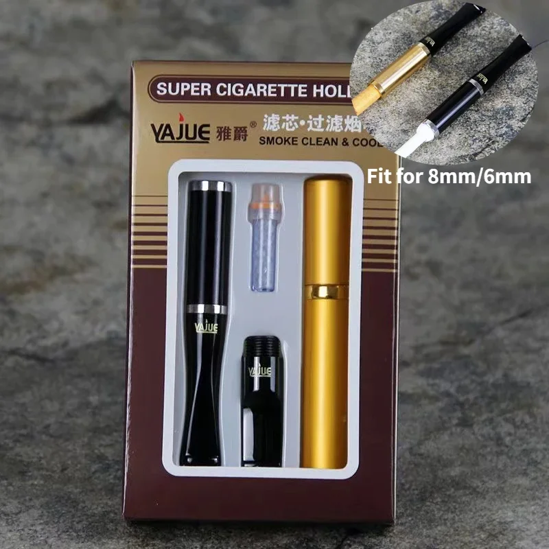 

Hot Sale dual use Tobacco Filter Creative Healthy Smoking Holders complete set Replacement Core Cigarette tube Gadgets for Men