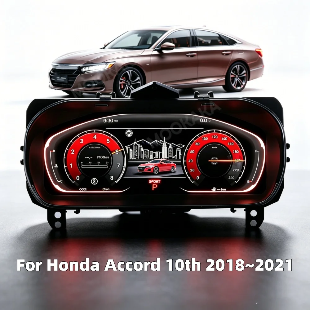 Digital Dashboard For Honda Accord 10 2018 2019 2020 2021 Carplay Car Cluster LCD Meter Virtual Cockpit Digital Instrument Panel