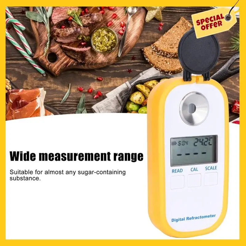 

Abcydigital Refractometer Portable Handheld Sugar Meter For Wide Range Measurement Temperature Adjustable