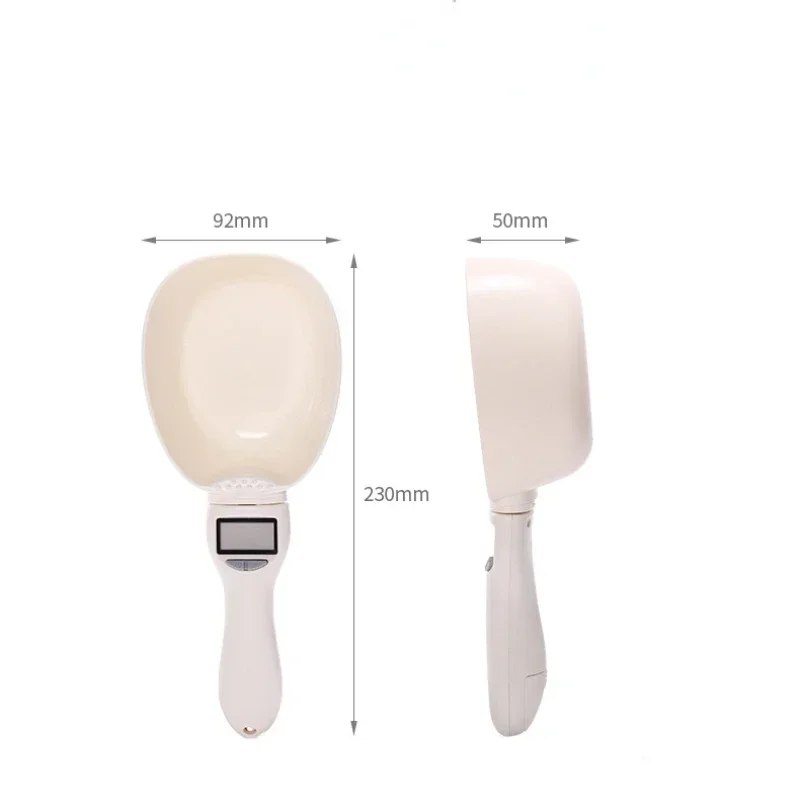 كوب قياس إلكتروني محمول مع شاشة LED لمقياس طعام الحيوانات الأليفة وملعقة لتغذية الكلاب والقطط وإكسسوارات الحيوانات الأليفة