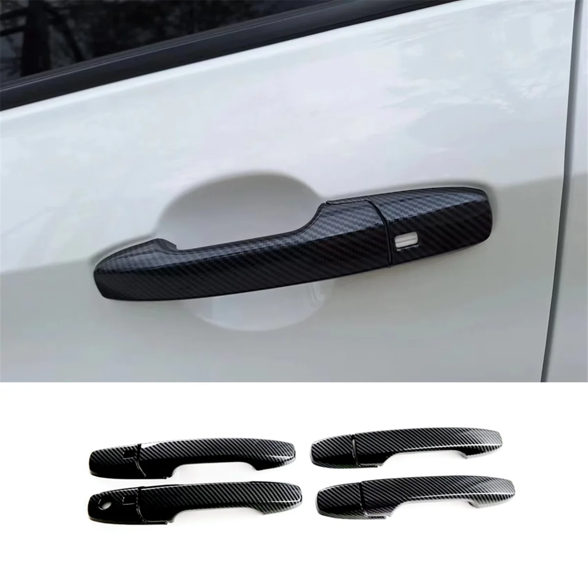 For Toyota Yaris Ativ/Vios 2023 2024 Car Door Handle Cover Trim Exterior Accessories ABS Carbon