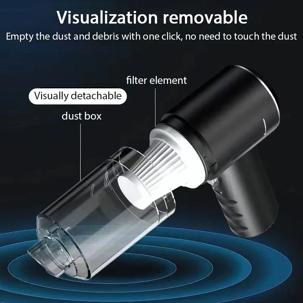 Автомобильный пылесос 6000Pa, беспроводной маленький пылесос, беспроводной ручной пылесос с сильным всасыванием, автоматический пылесос для автомобиля Mi
