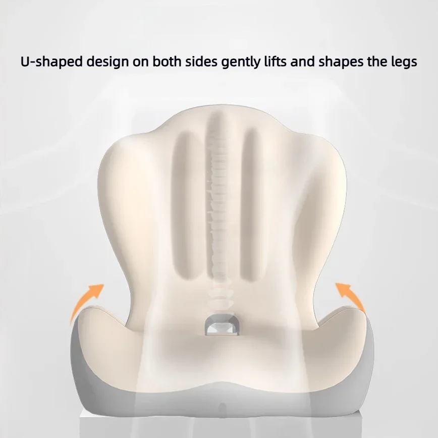 Memory Foam Seat Cushion & Backrest Pillow Integrated Lumbar Support Pad For Office Chair Long Sitting Home Desk Use