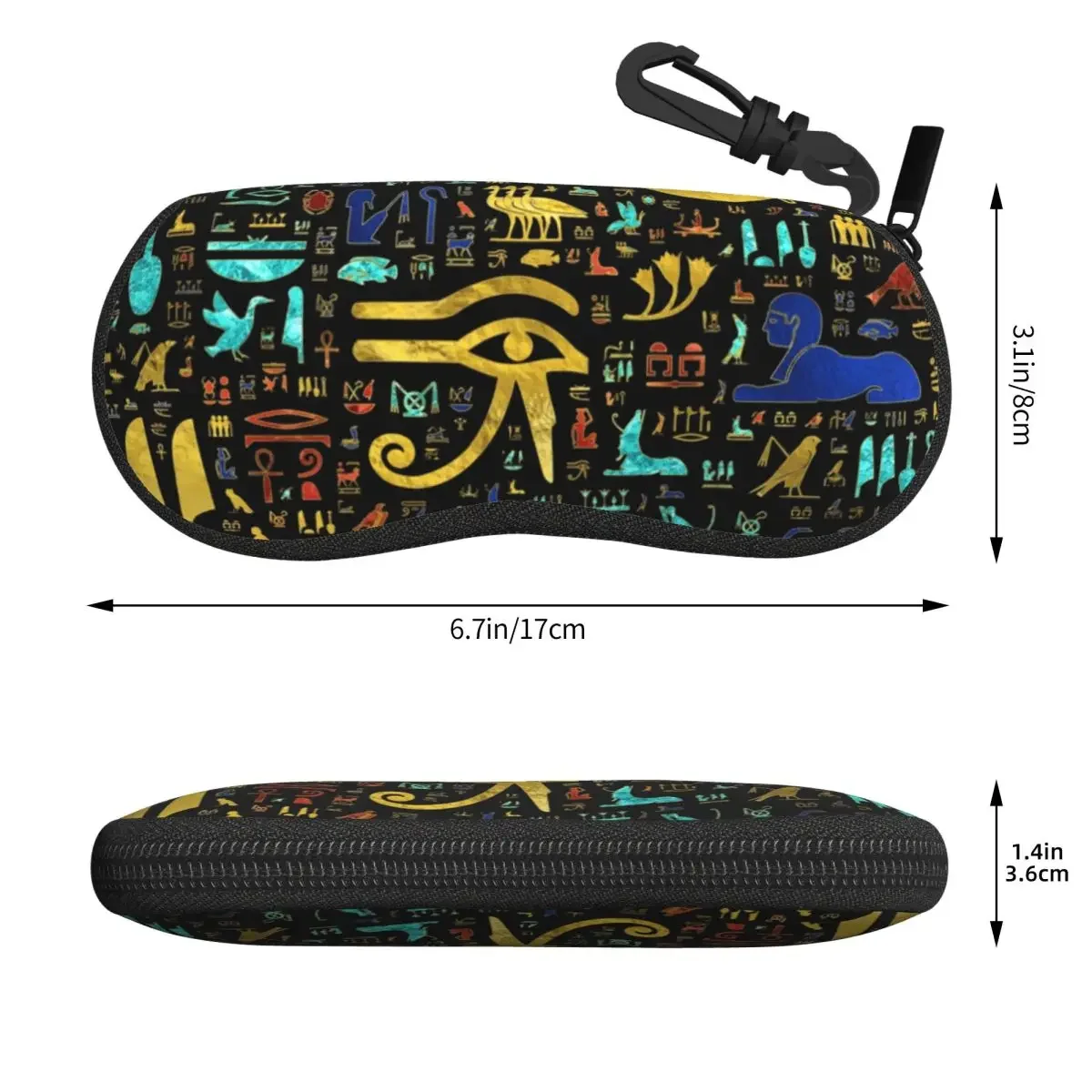 Custom Colorful Ancient Egyptian Hieroglyphic Pattern Sunglasses Soft Case Egypt Shell Eyeglass Case Protective Box For Glasses