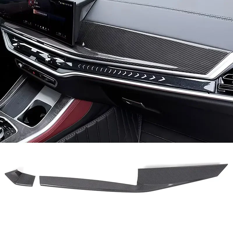 For BMW X5 X6 X7 G05 G06 G07 2023-2025 ABS Carbon Fiber Car Center Console Panel Decoration Cover Trim LHD Interior Accessories