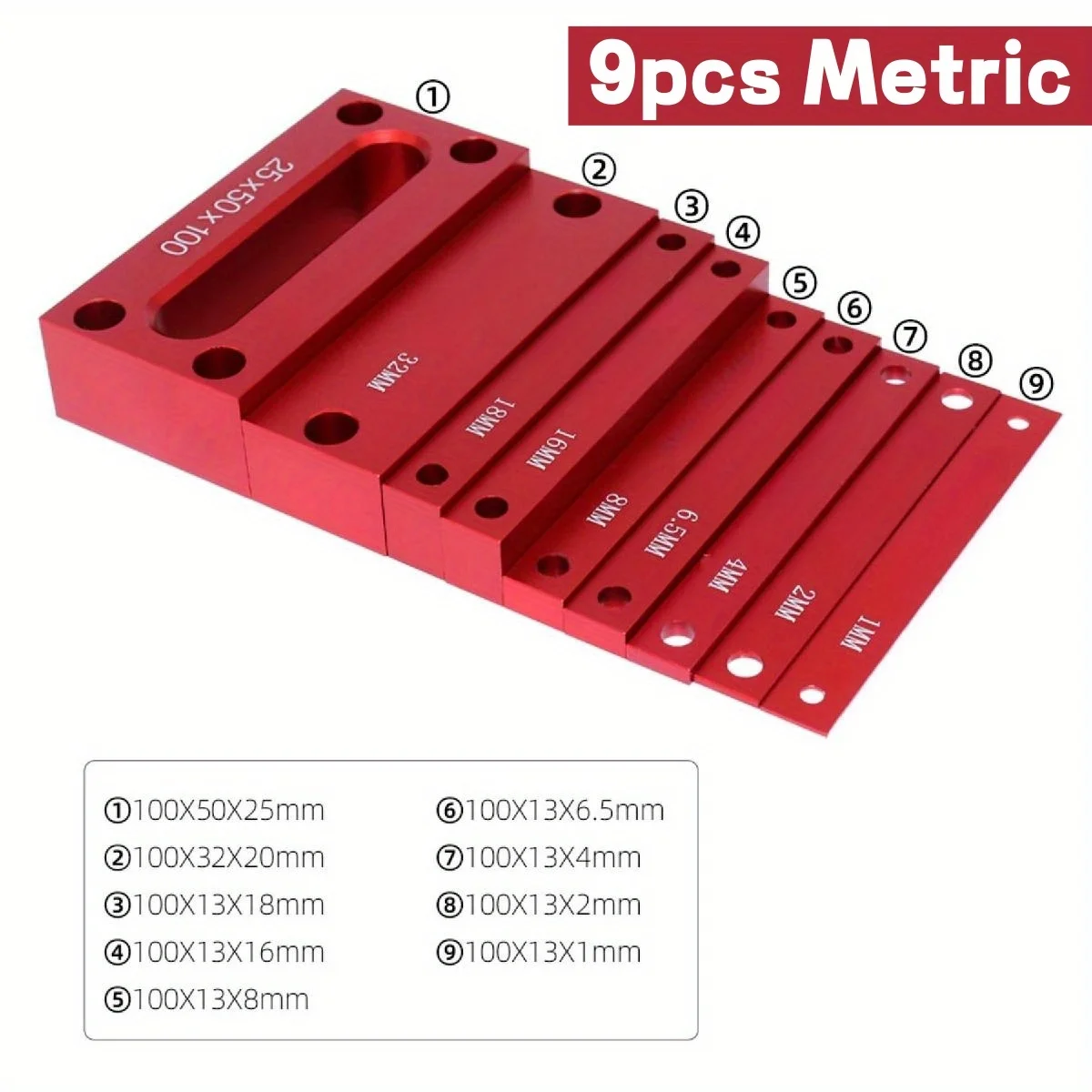 9/15pcs Gauge Block Set, Aluminum Metric/Inch Height Gauge Block, Setup Bars Portable Testing Gauge Block, Measuring Tool