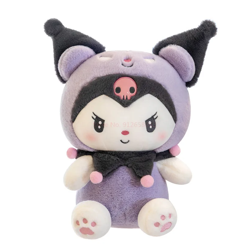 Tamanho grande Sanrio Kuromi Brinquedos de pelúcia, boneca Kawaii Recheada, Ragdoll Anime Cartoon, Dol Decoração para Casa, presente infantil para