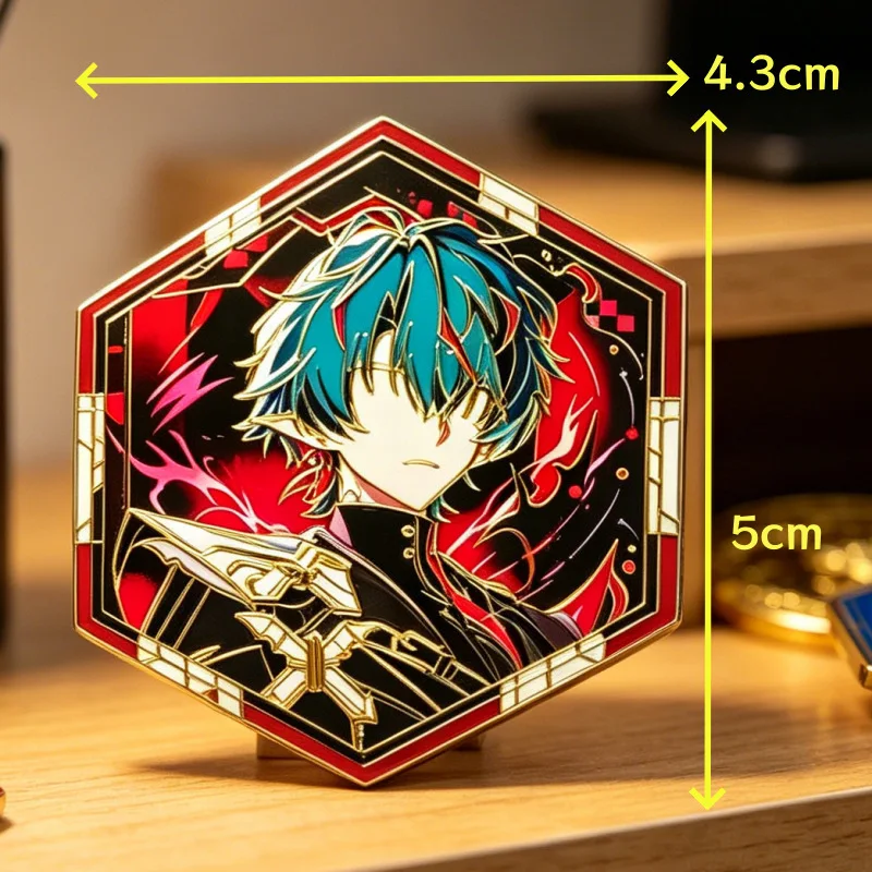 Camille Hexagon Enamel Pin Badge, Anime Fanart Metal Lapel Brooch for Backpack Jacket, Collectible Gift