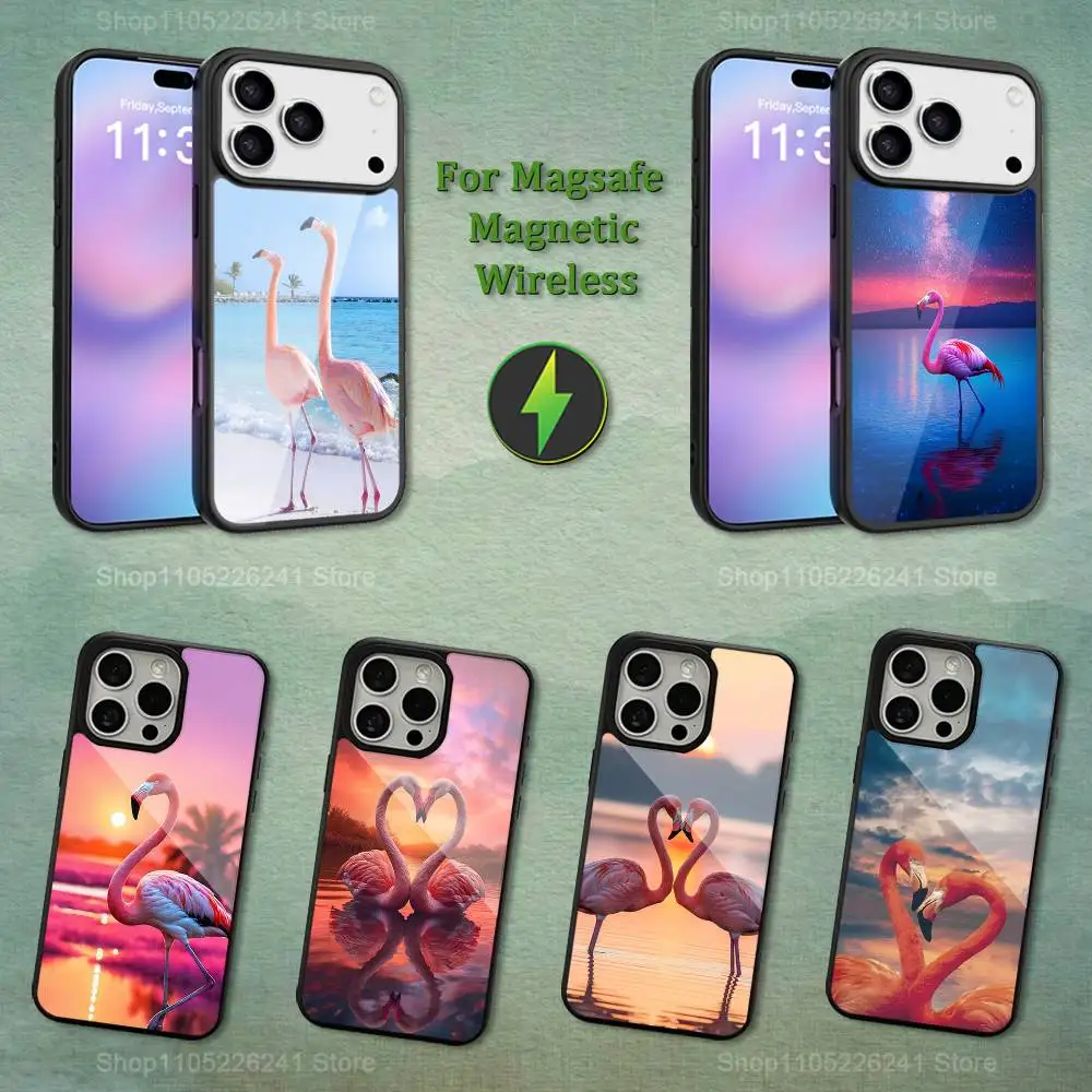 

Pink Animal Flamingos Cute Phone For iPhone 17,14,11,15,16,13,12,Pro,Max,For Magsafe,Plus,Mini, Magnetic Wireless Charging Case