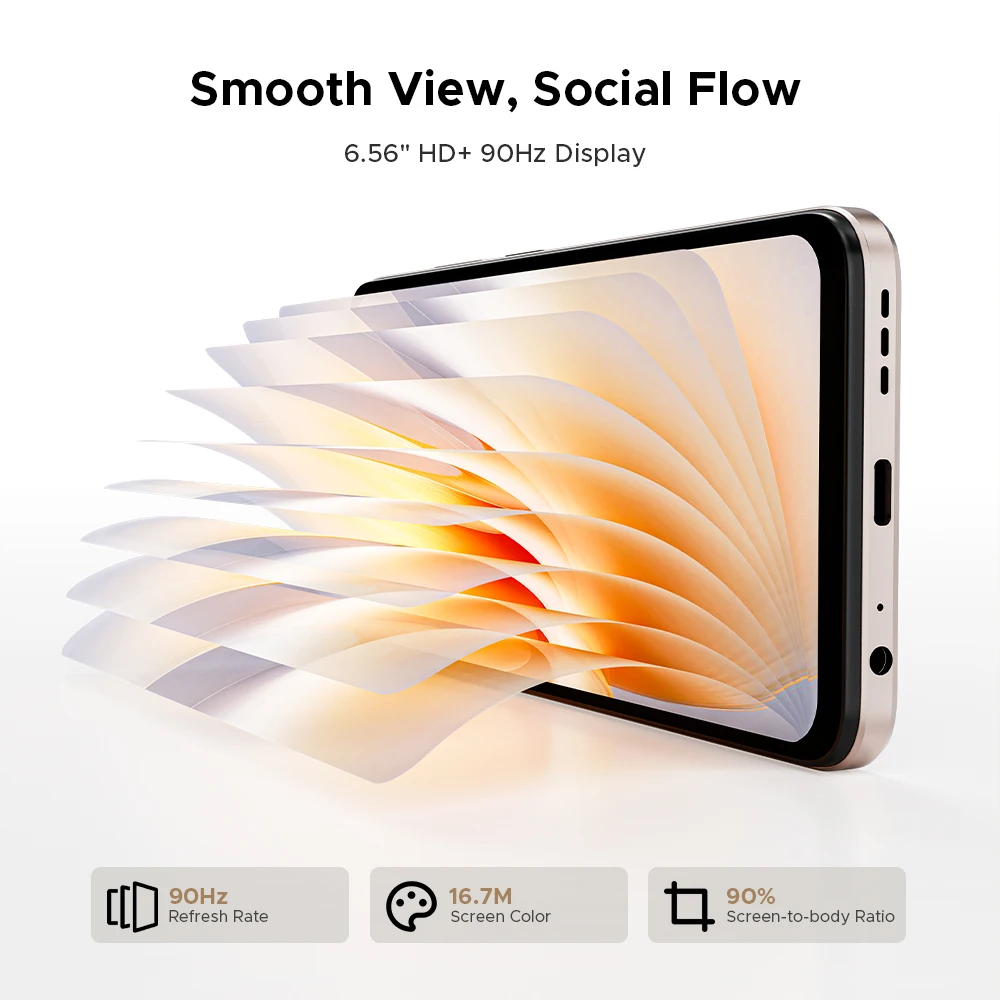 DOOGEE Note56 X 5G mobiele telefoon 8,45 mm slank lichaam 6,56 "90 Hz scherm Android 16 6150 mAh batterij Al scèneherkenning smartphone