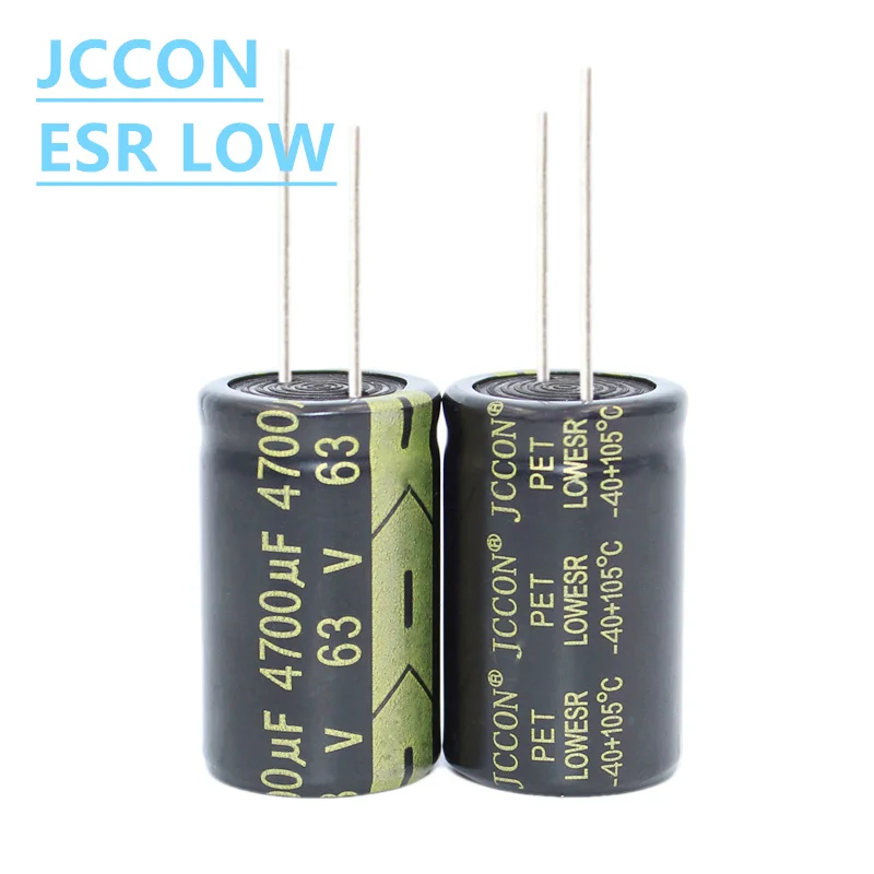2Pcs JCCON Aluminum Electrolytic Capacitor 63v4700uf 22x42 High Frequency Low ESR Low Resistance Capacitors