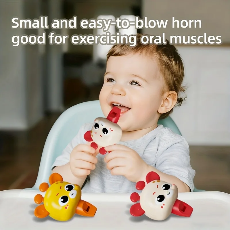 Giraffevormig fluitje, verkrijgbaar in gele en rode kleuren, fijne motoriek, ABS-materiaal, baby-kerstbenodigdheden