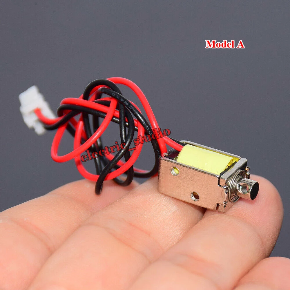 DC 5V~6V Mini DC Solenoid Electromagnet Self-holding Suction Type 7.2ohms Micro Electric Magnet Central Hole/Hook Hole