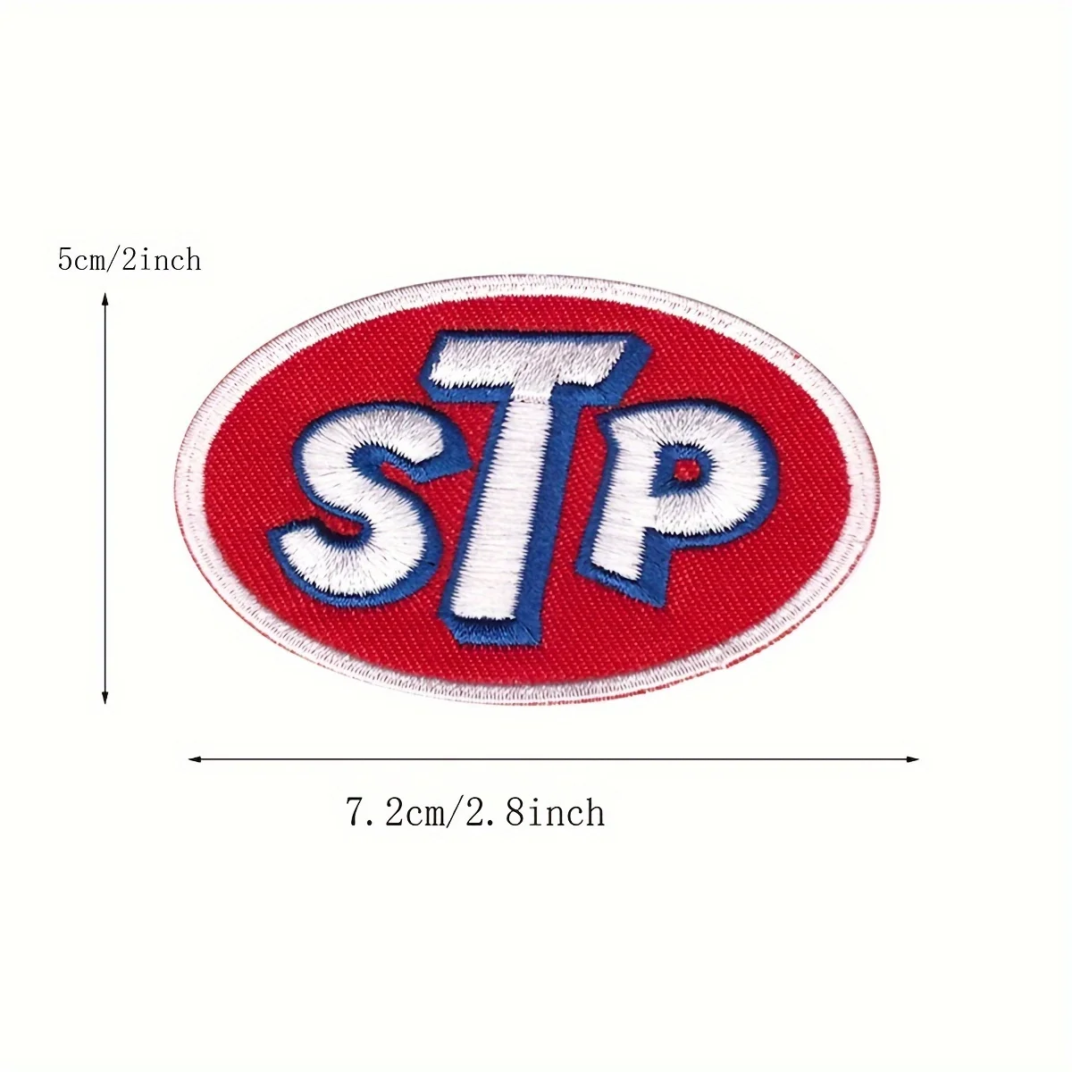 1pc STP Motor Oil Embroidered Vintage Patches - Iron-On/Sew-On Applique for Car, Auto Racing, Jackets, Bags, and DIY Projects