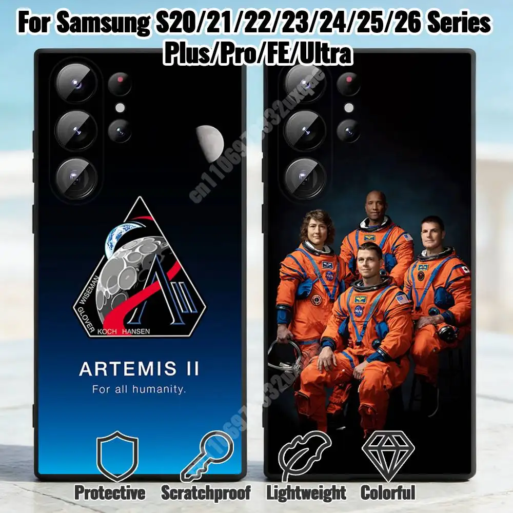 Artemis 2 For All Humanity Phone Case for Samsung Galaxy S30 26 25 S24 23 22 S21 20 Ultra Plus FE Lite Shockproof Silicone Cover
