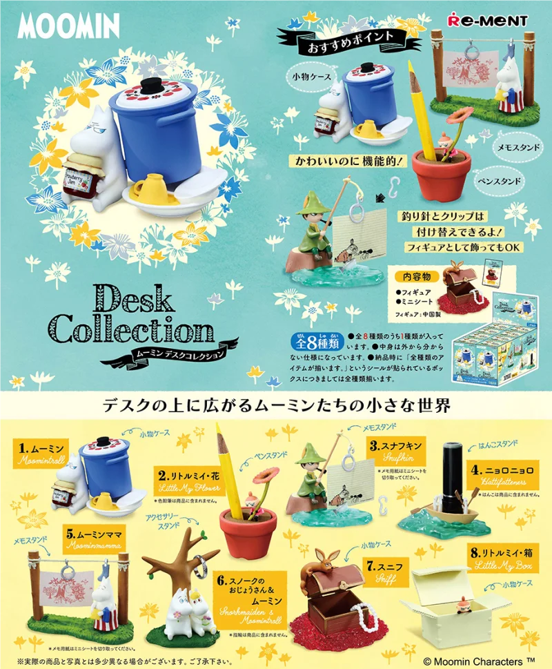 

Re-Ment Original 8Pcs ムーミン Desk Collection Toys For Kids Gift Collectible Model Ornaments