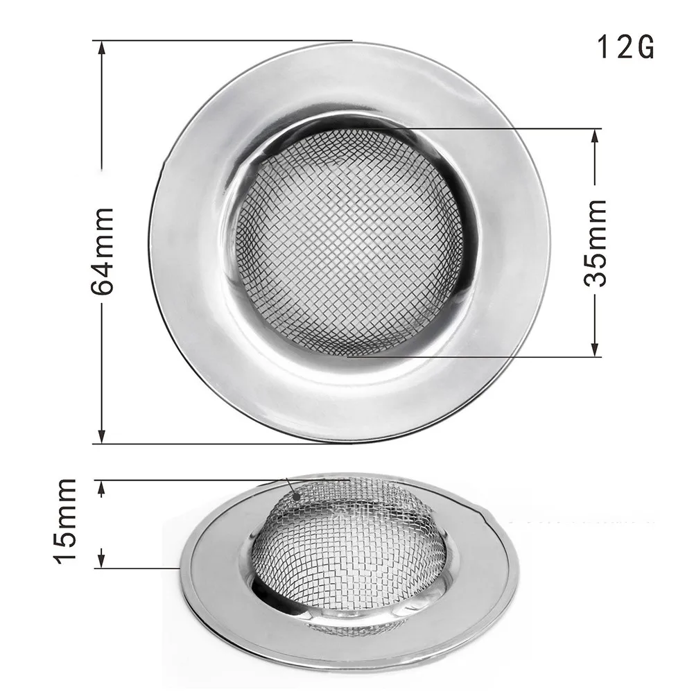 Kitchen Sink Strainer Stainless Steel Flume Filter Mesh Trap