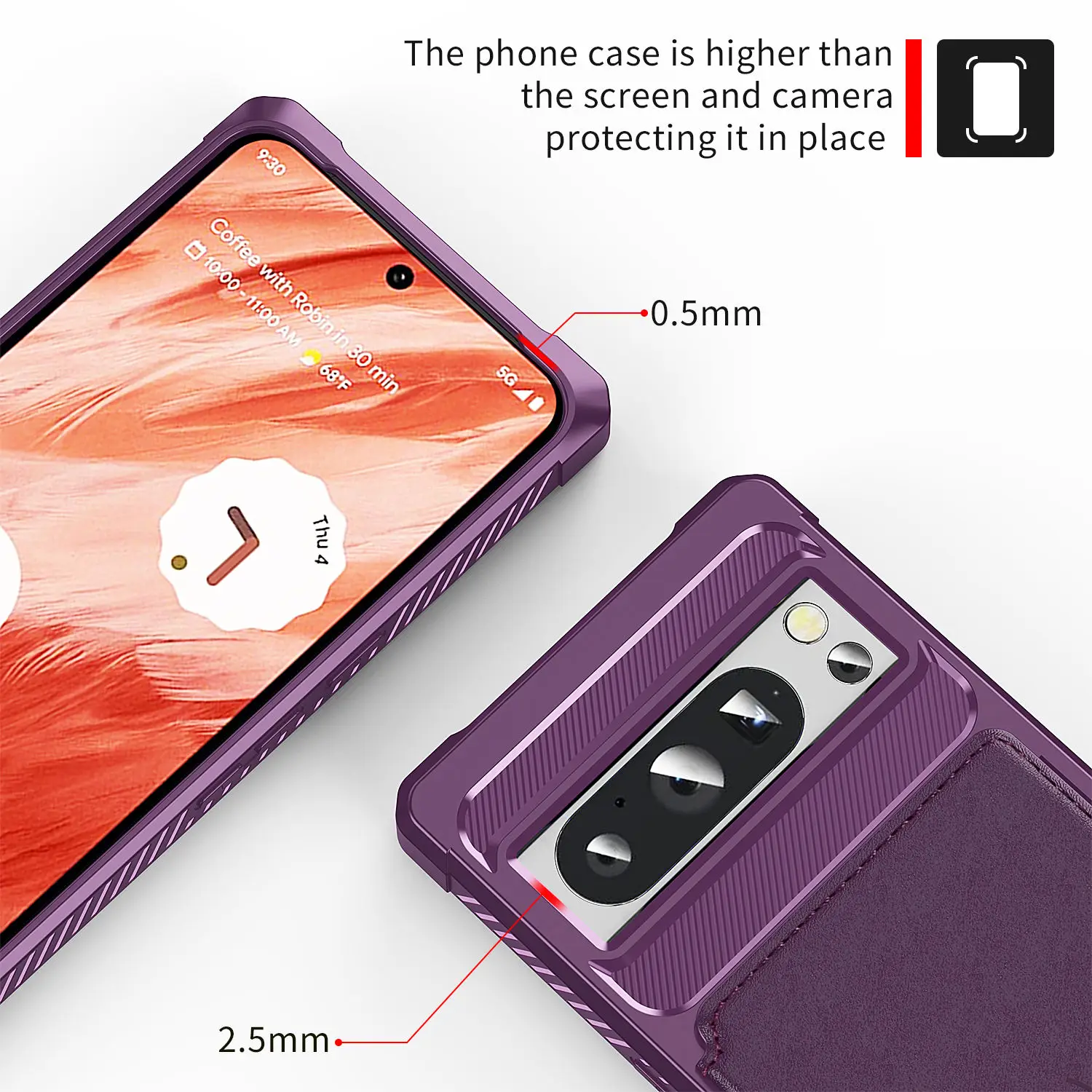 for Google Pixel 7 Pro 7A Pixel 8 Pro Pixel 8 Case with Card Holder, Heavy Duty Shockproof Rugged Leather Flip Wallet Cover
