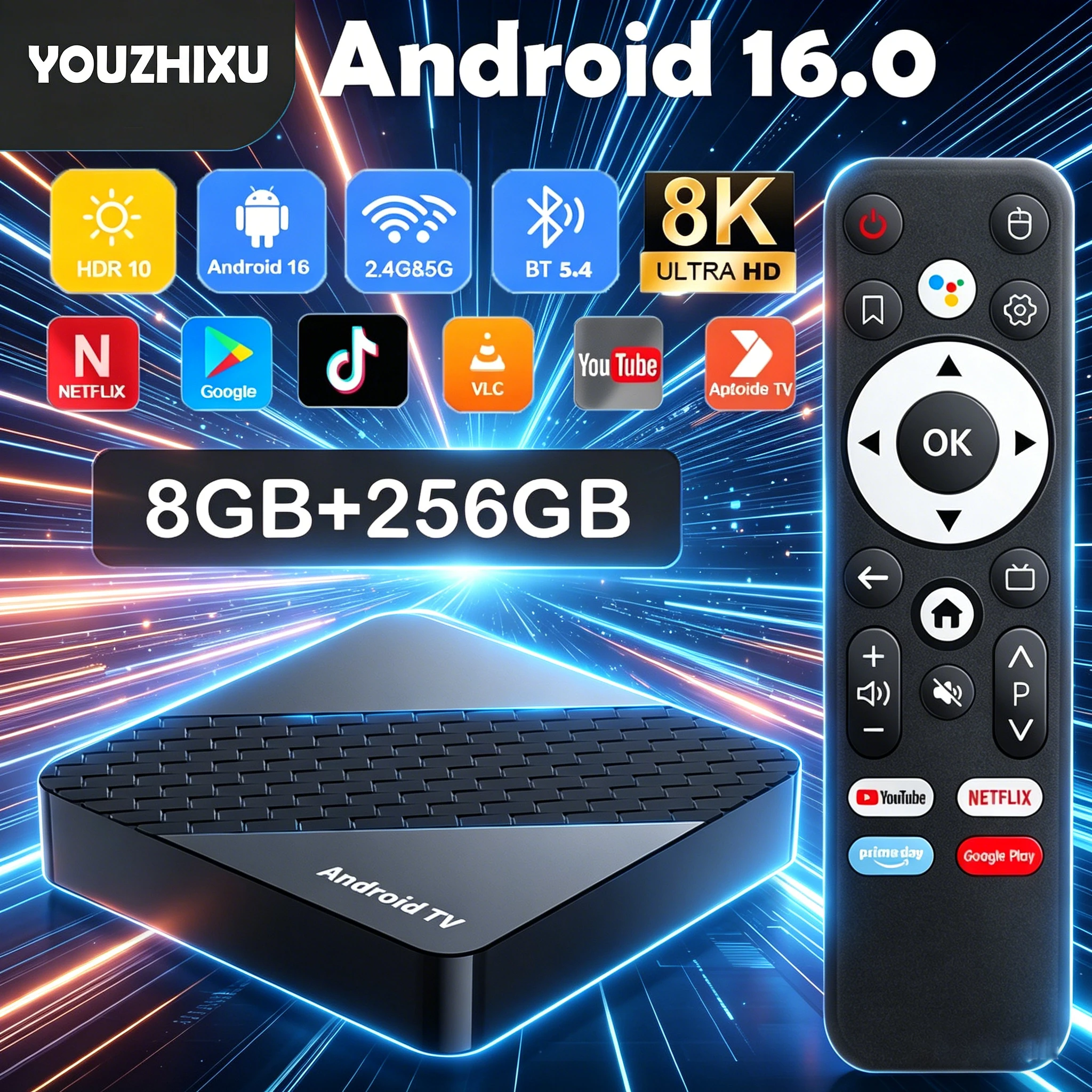 

Смарт ТВ-приставка X10 Android 16 Rockchip RK3518 Google 32/64/128/256 ГБ, 8K видео, Bluetooth 5.4, медиаплеер, очень быстрая, новая ТВ-приставка