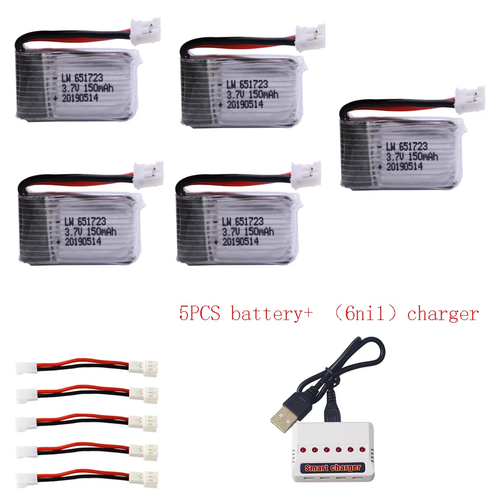 3.7V 150mAh Lipo Battery and usb Charger For H36 E010 E011 E013 F36  CX-95 NH010 RC Quadcopter Spares Parts RC Drone Accessories