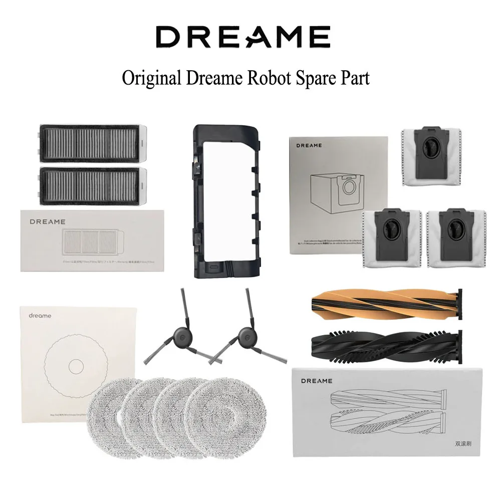 Oryginalne części zamienne do robotów Dreame X50 Ultra/X50 Master/L50 (Pro) Ultra/L40s Pro Ultra: szczotka główna/boczna, filtr, mop, worek na kurz. — 2