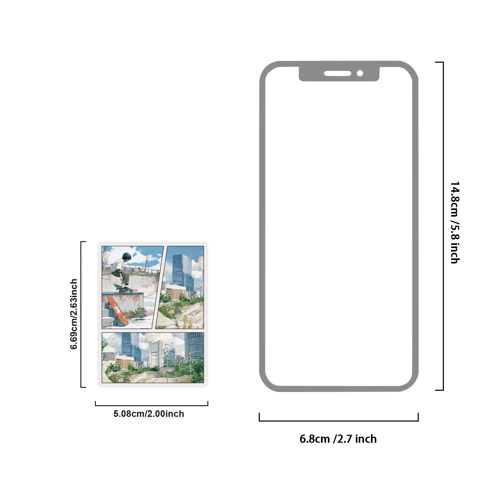 Etori Life Skateboarding Time 30Pcs City Skatepark Stickers Street Cool Skateboarder Decoration Stickers for Laptop, Phone Stickers, Suitcase, Skateboard, Photo Album, Scrapbooking Supplies, Children's Gift Paper Bag, School Supplies, DIY Crafts, Toy Stickers, Gift for Friends