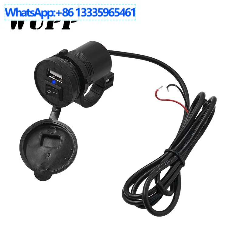 

10Pcs directly from the manufacturer Motorcycle mobile phone charger 12v waterproof car single USB with switch motorcycle modifi