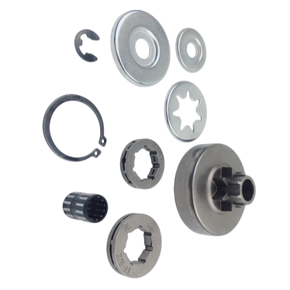 Chainsaw Replacement Part Clutch Drum Kit Silver Finish Complete Repair Set Rigorous Tested 7 Tooth Count For MS290 Chainsaw