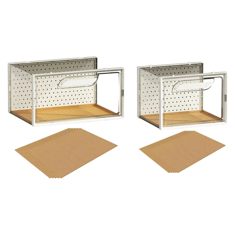 

Reptile Terrarium Enclosure Cage Terrarium Breeding Tank Portable Ventilation Design Reptile Feeding Box for Lizards Snake