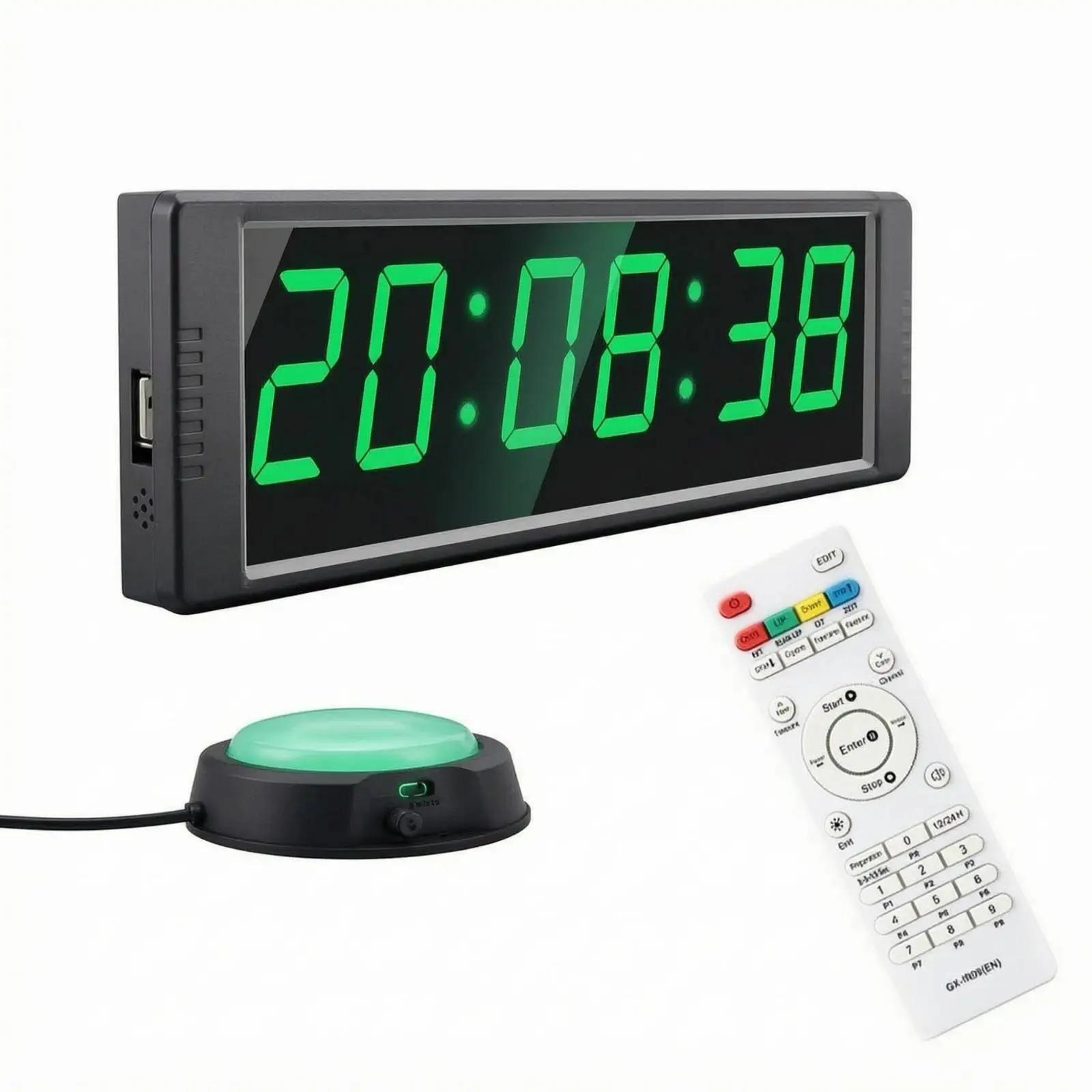 Digital Gym Timer with Wireless Controller Easy to Read Workout Clock with Stand Multifunction Training Timer Multi-Functional