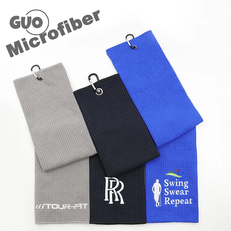 Microfiber Cotton Golf Towel With Carabiner Hook Cleans Clubs Golf Towel Balls Hands Cleaning Towels 30 * 30 * 1cm