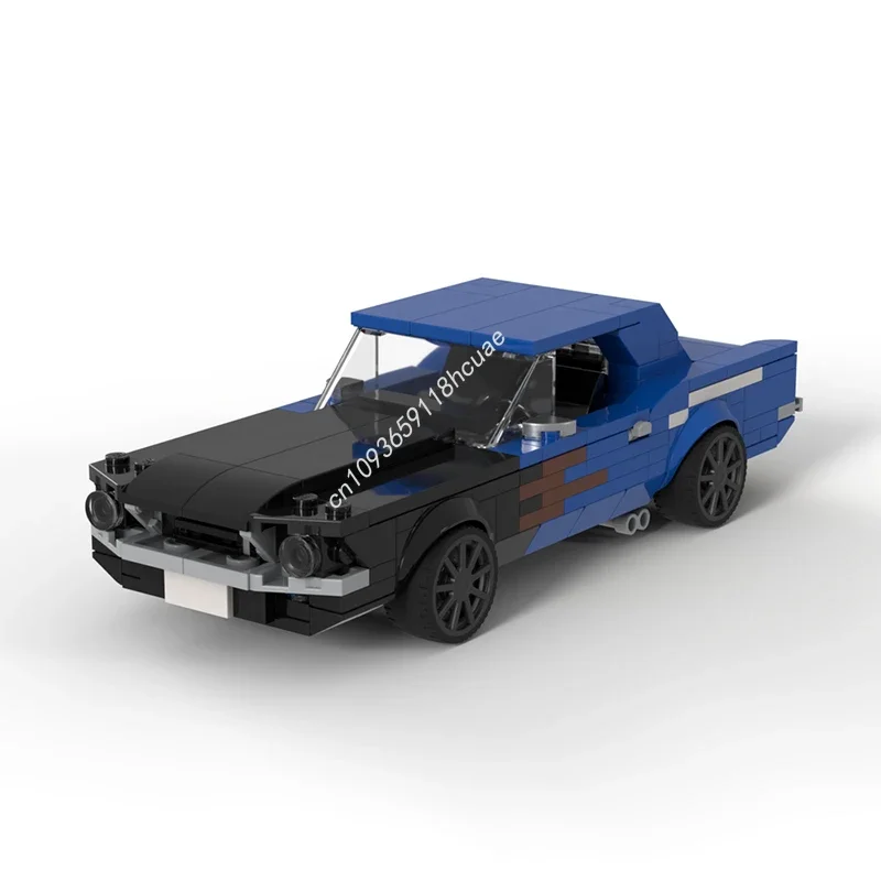 

379 деталей MOC: Модель суперкара Mustang Coupe City Champions, конструктор, креативный модульный конструктор, игрушки для дня рождения, рождественские подарки