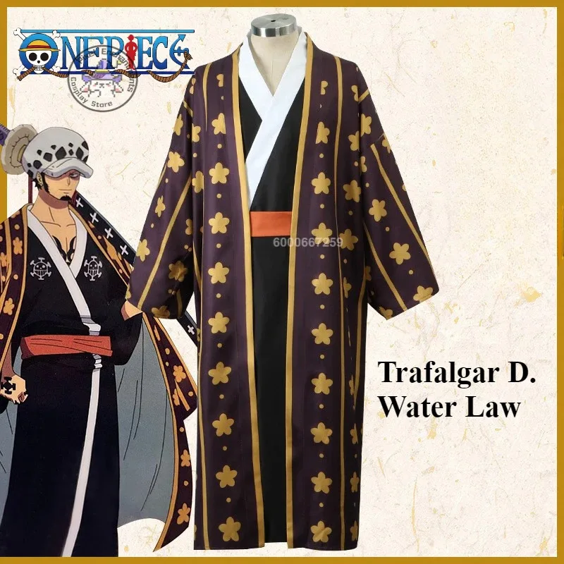 

Trafalgar D. Water Law Kingdom of Harmony Cosplay Costume Men Suit Navigation King Bathrobe Kimono Japanese Suit Halloween Party