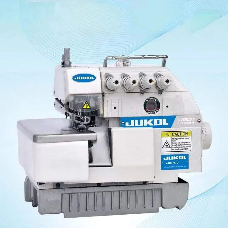 ماكينة خياطة الأوفرلوك الكهربائية ذات السرير المسطح الصناعي الجديدة ذات ثلاثة خيوط وأربعة خيوط وخمسة خيوط معدات محرك معدني أساسي