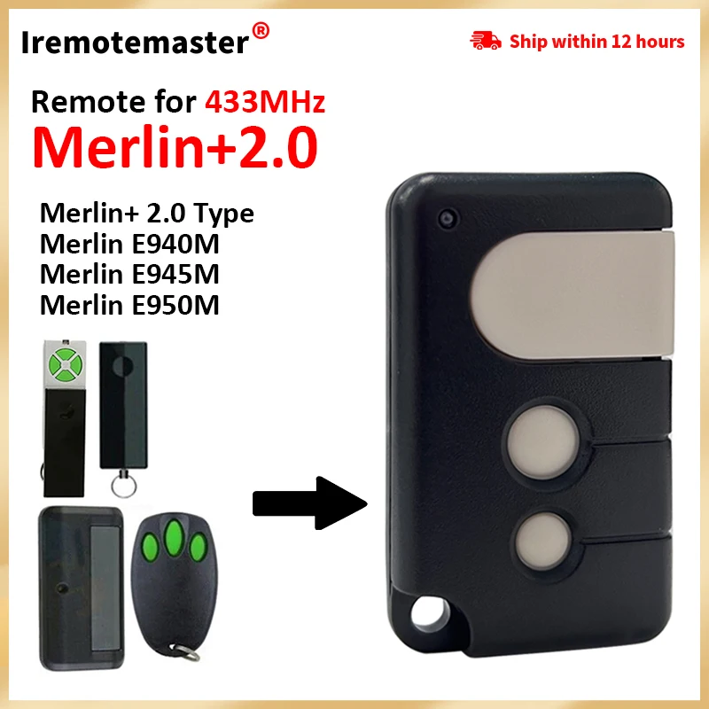 

For Merlin+ 2.0 E960M Garage/Gate Remote E960 E945 E950 garage door opener replacement remote rolling code 433.92MHZ